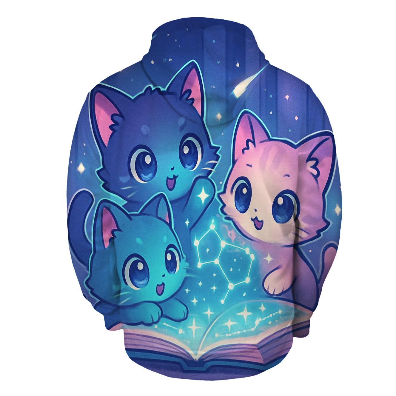 Starlit Library Of Whisker Maps graphic hoodies