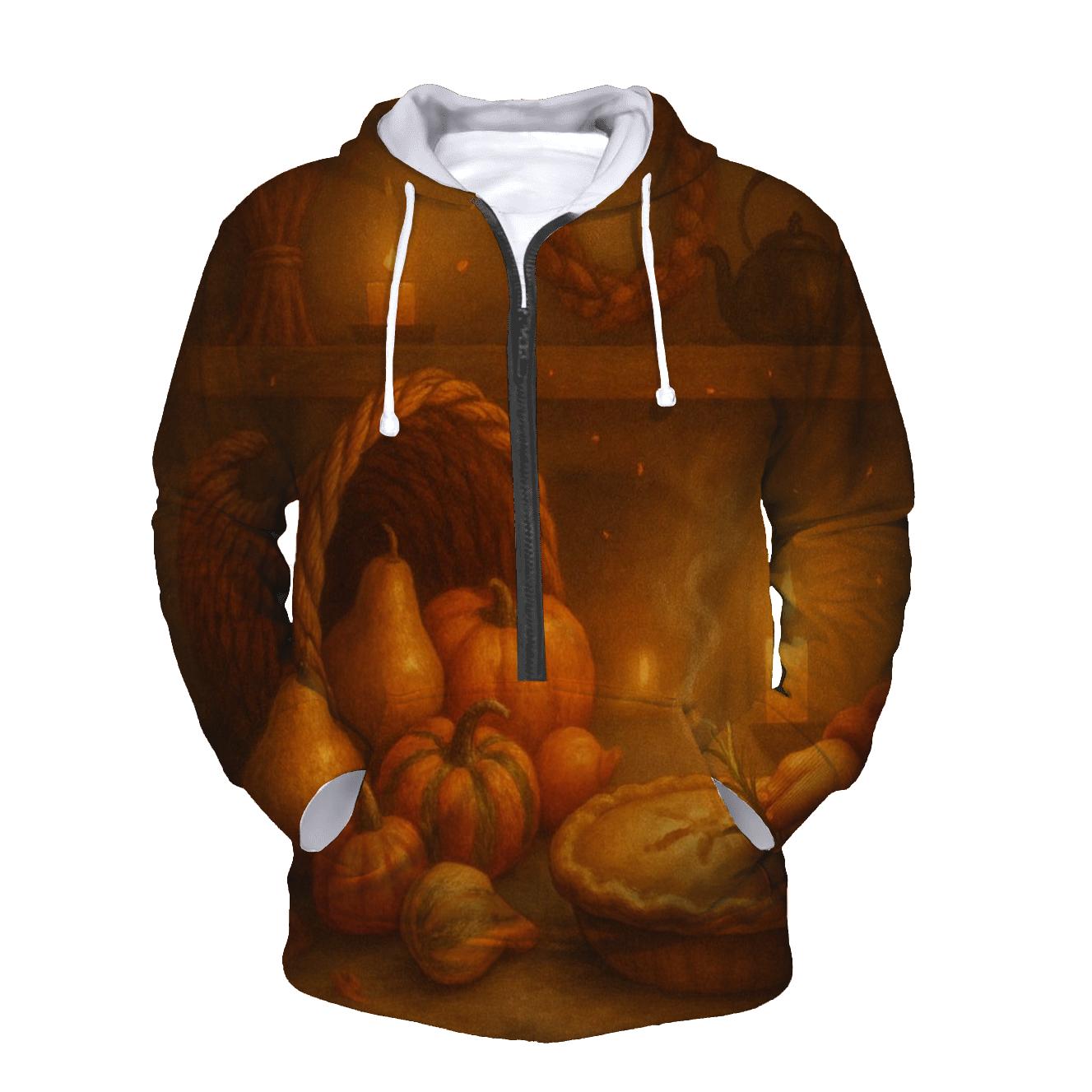 Candlelit Cornucopia Hearth custom hoodies