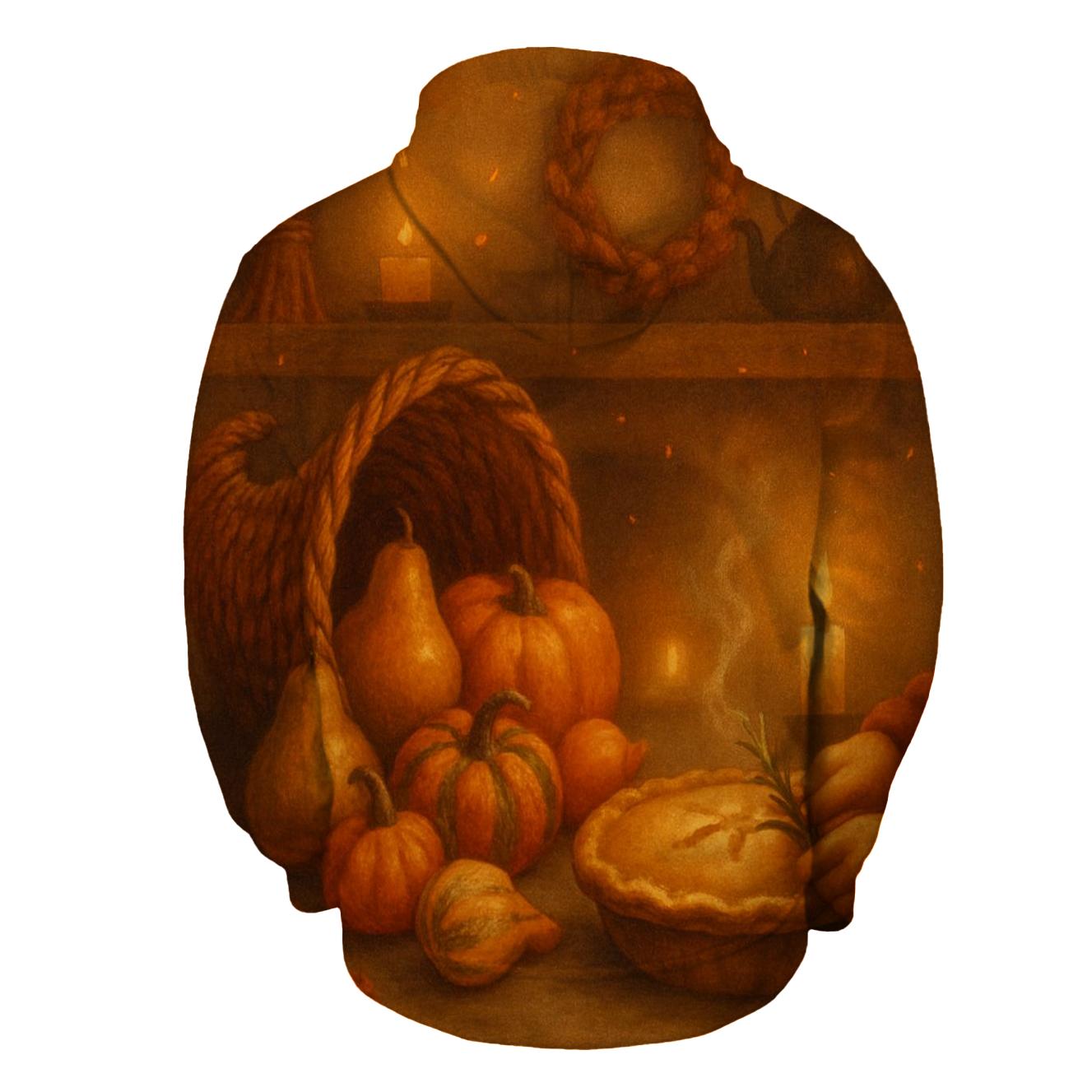 Candlelit Cornucopia Hearth custom hoodies