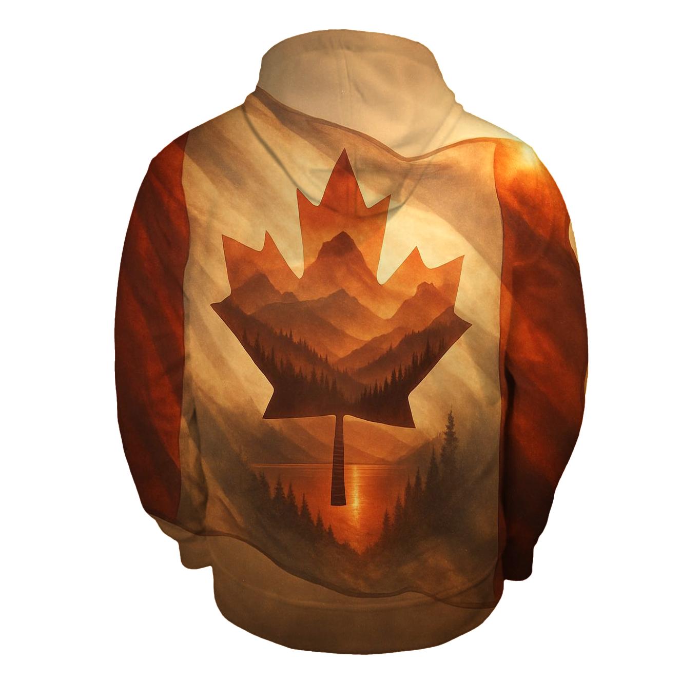 Canada Double Exposure Maple Wilderness custom hoodies