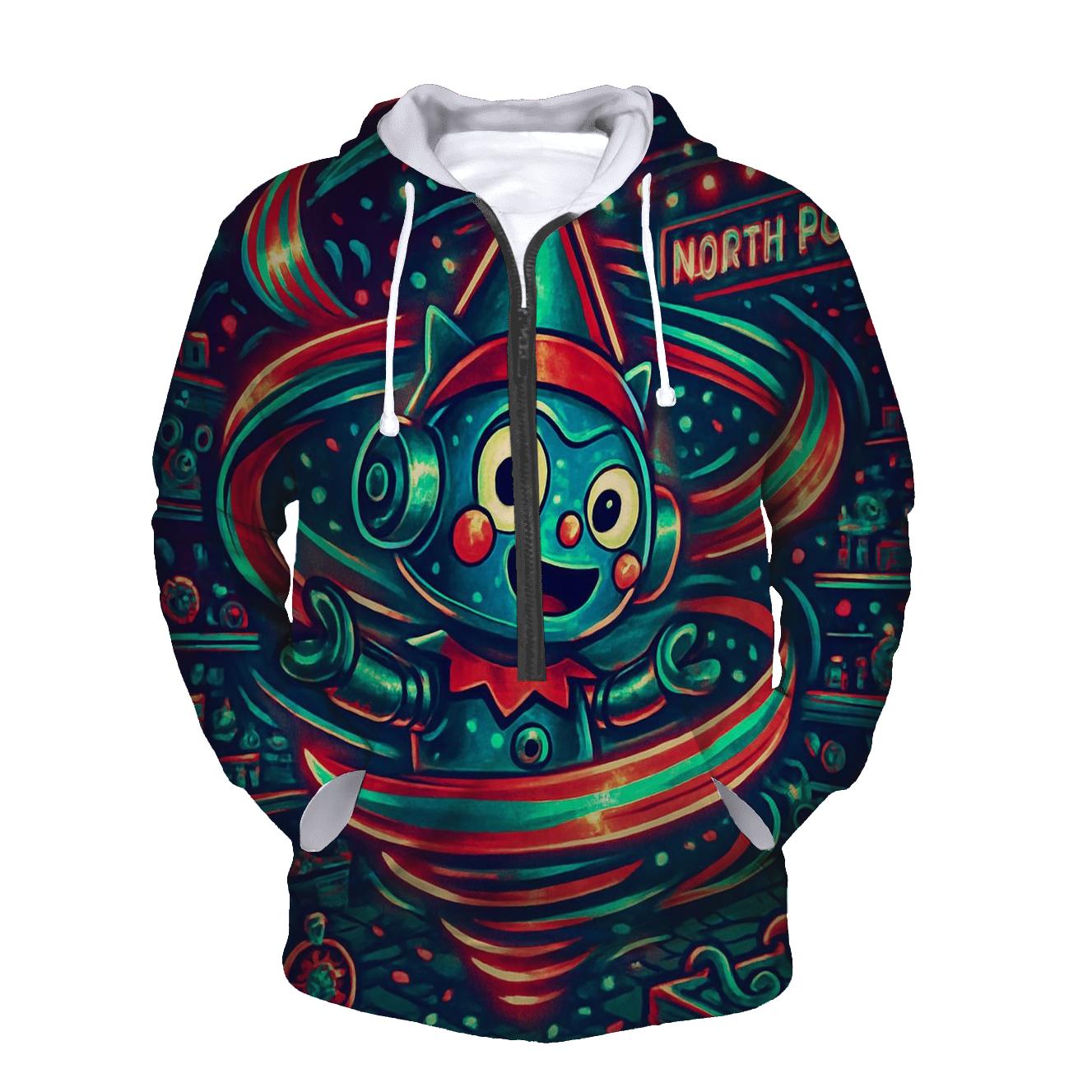 Robot Elf Workshop Gift Wrap Tornado hoodies fashion