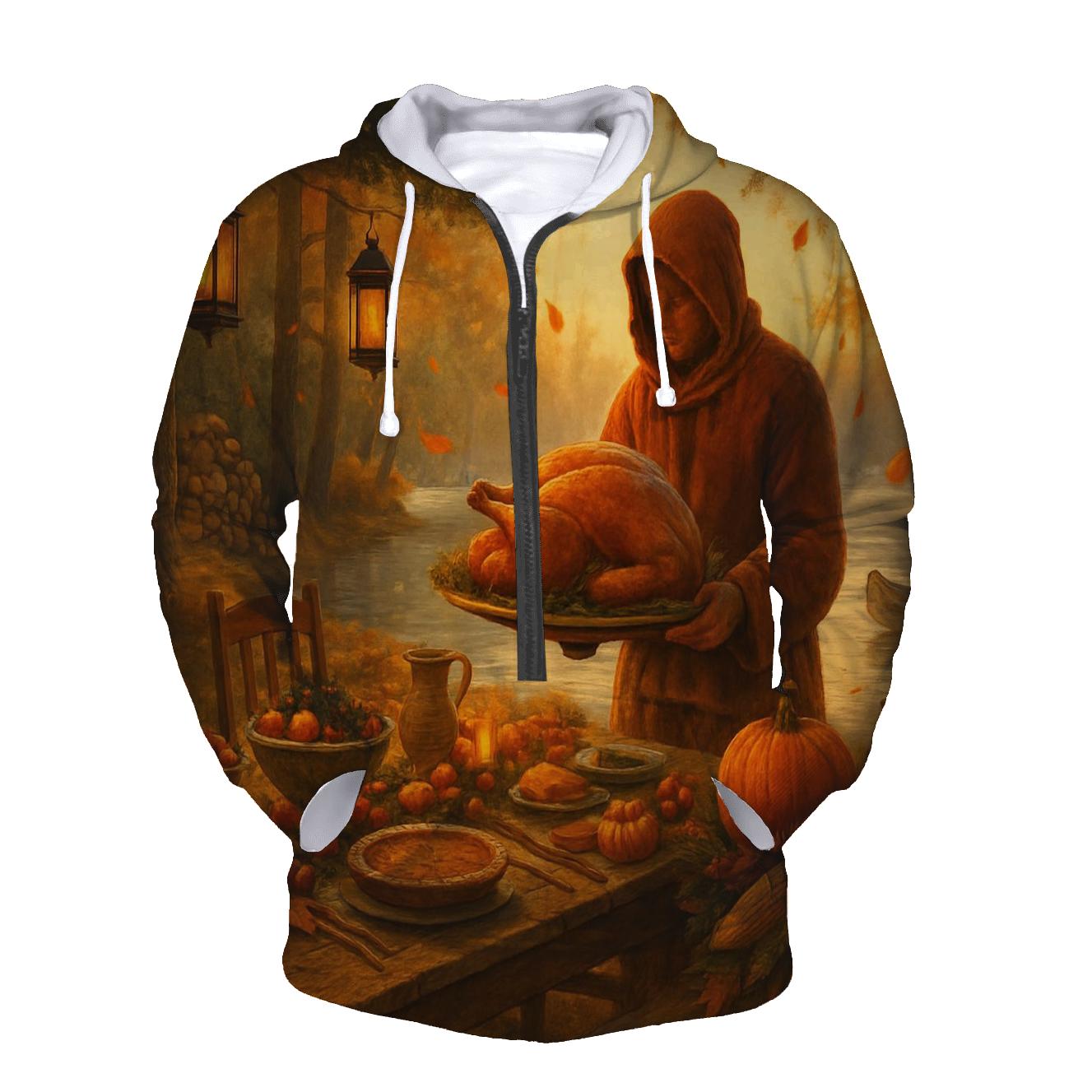 Autumn Lake Feast Under Lantern Pines lightweight hoodies