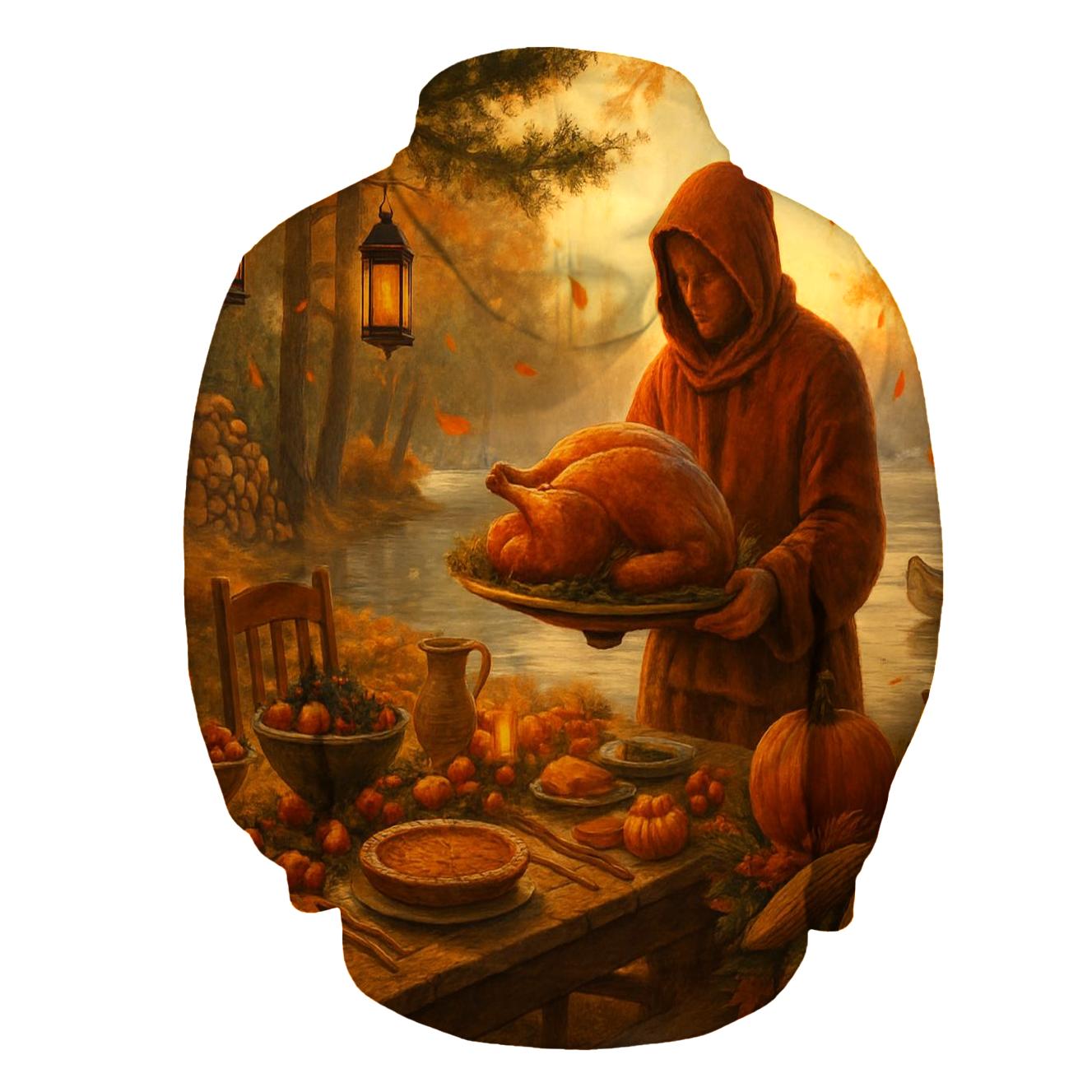 Autumn Lake Feast Under Lantern Pines lightweight hoodies