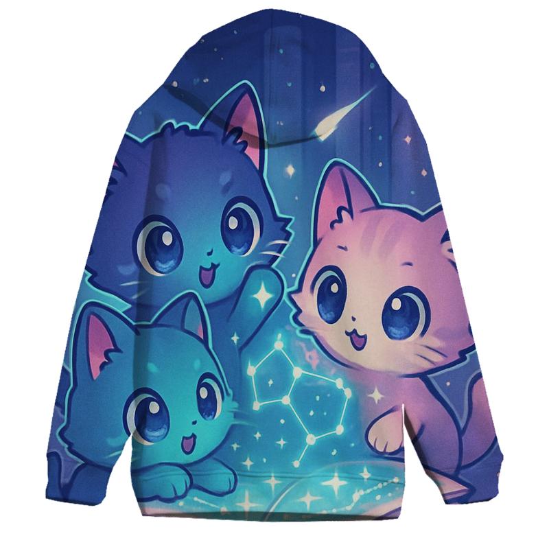 Starlit Library Of Whisker Maps premium hoodies