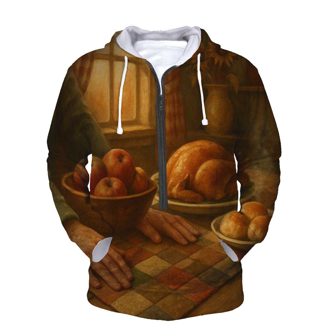Grandmother Quilt Tabletop Gratitude Still Life designer hoodies