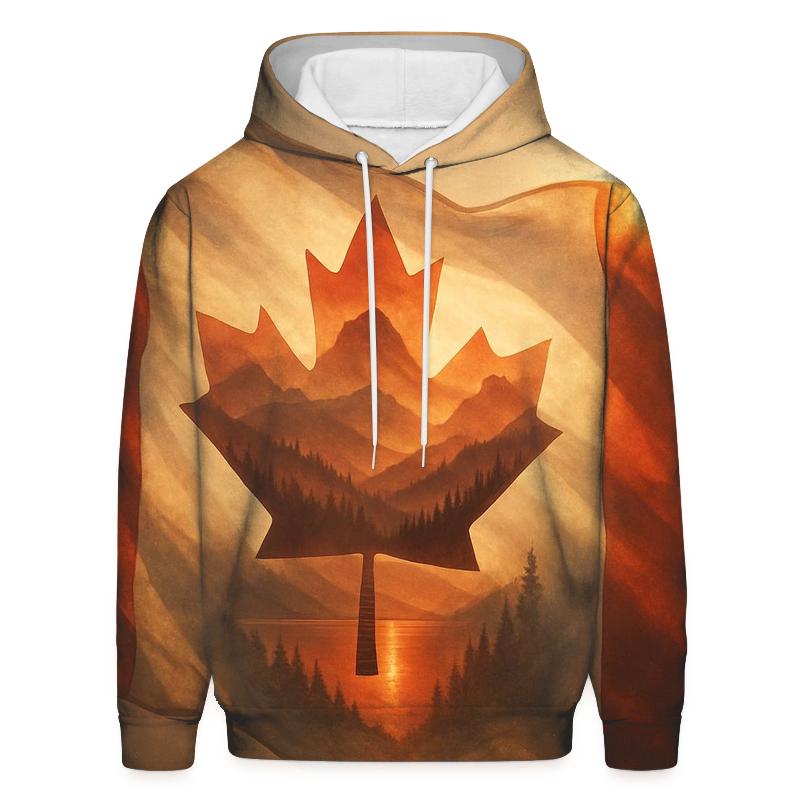 Canada Double Exposure Maple Wilderness hoodie styles