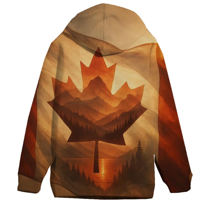 Canada Double Exposure Maple Wilderness hoodie styles