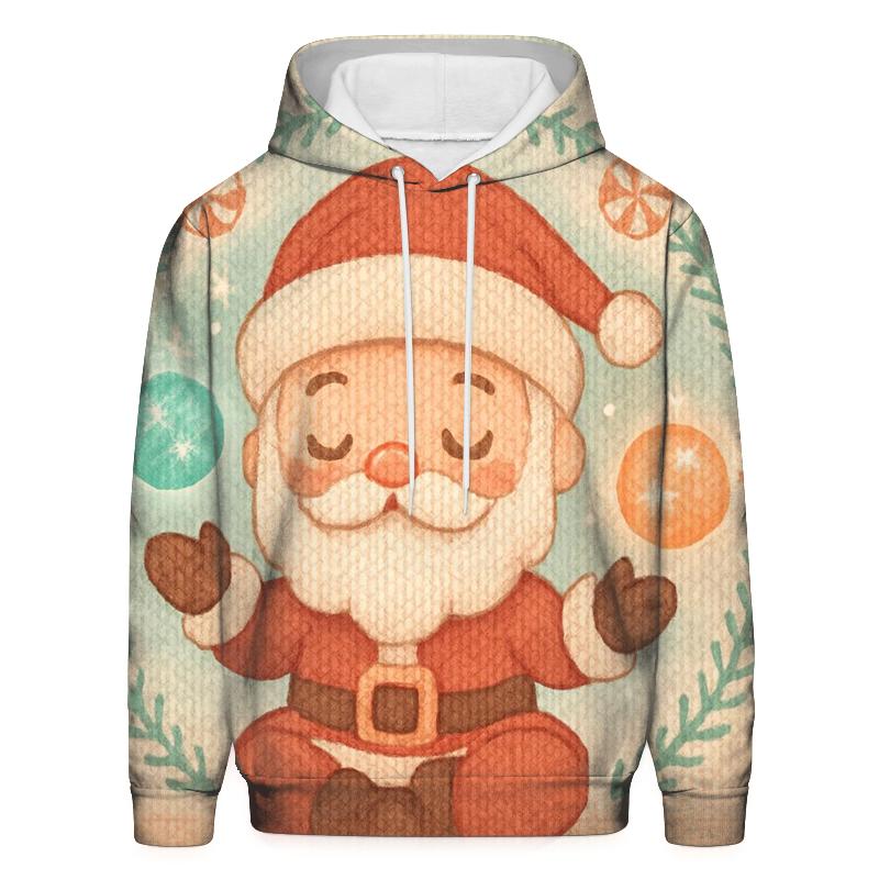 Knitted Candy Galaxy Santa printed hoodies