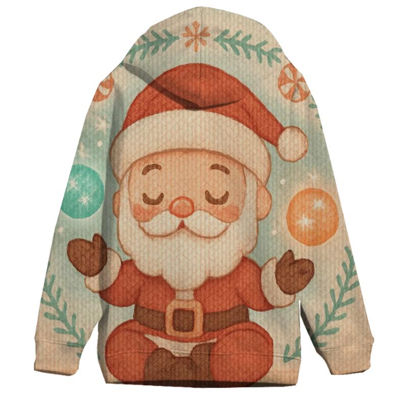 Knitted Candy Galaxy Santa printed hoodies