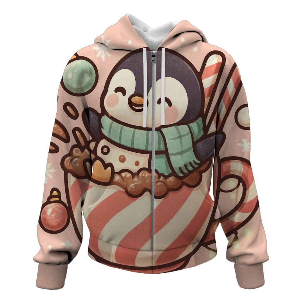Peppermint Penguin Bubble Bath Bash designer hoodies