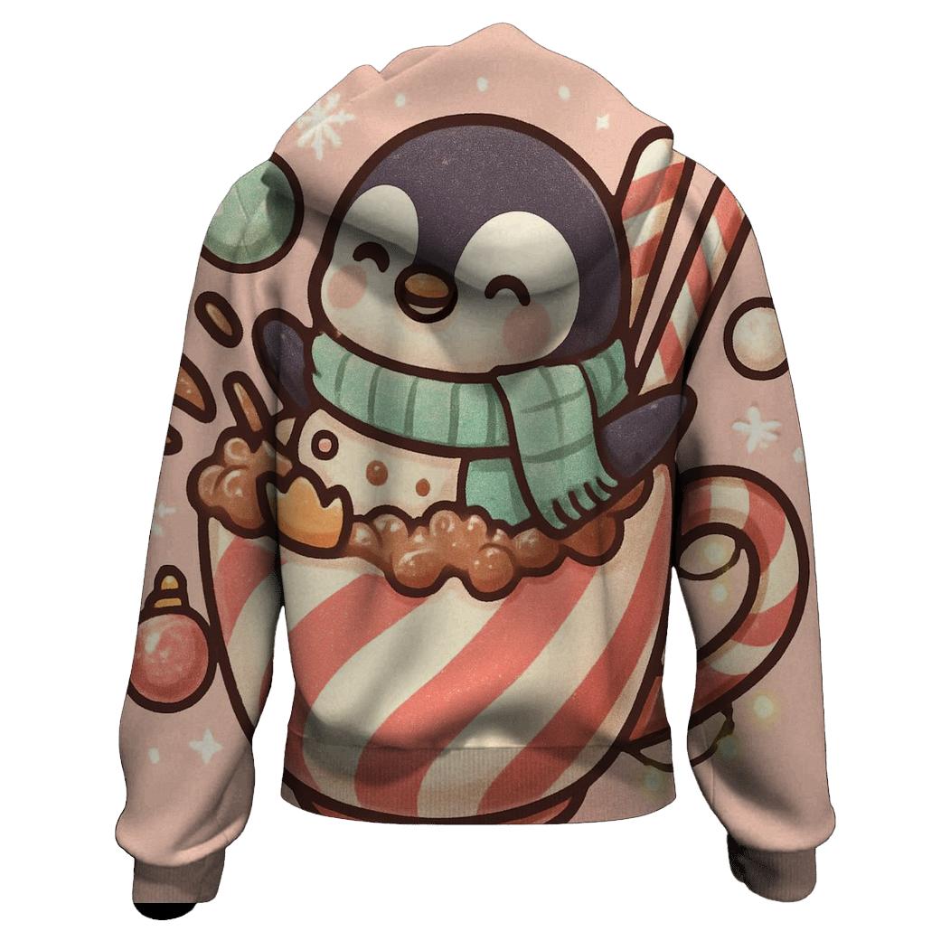 Peppermint Penguin Bubble Bath Bash designer hoodies