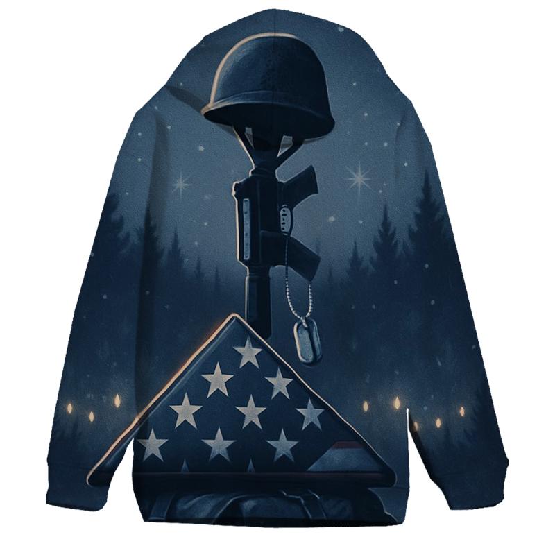 Memorial Stillness In Winter Light premium hoodies
