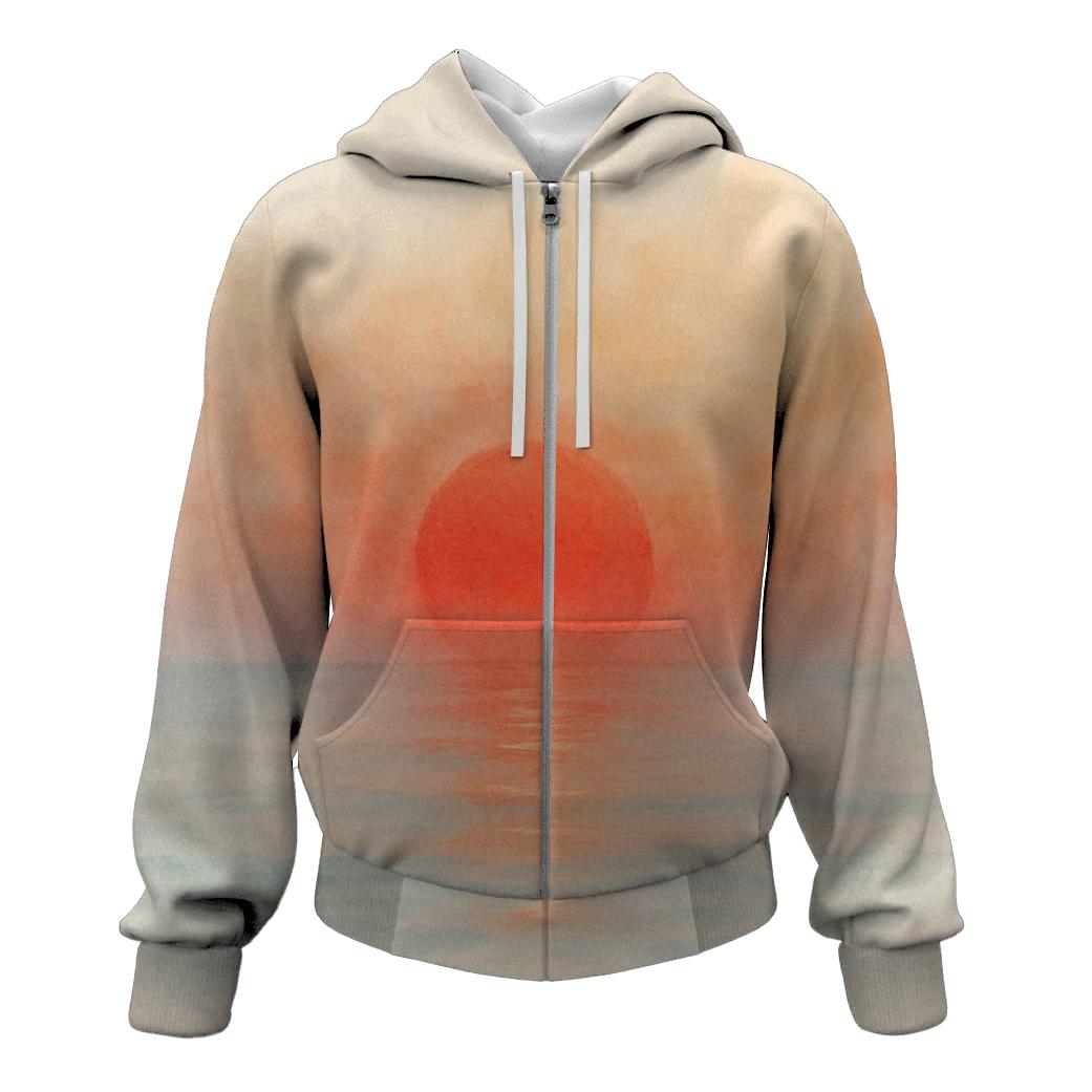 Japan Sunrise Watercolor Horizon hoodie trends