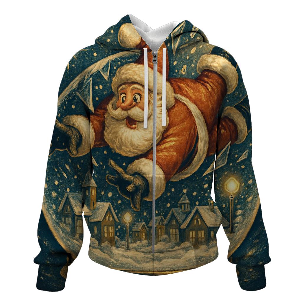 Santa Crash Lands In A Snow Globe City hoodie trends