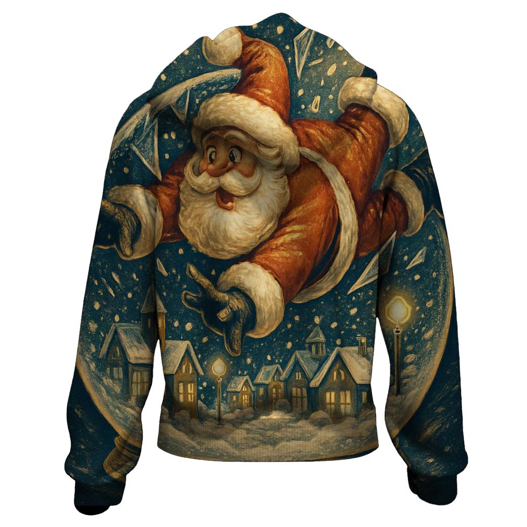 Santa Crash Lands In A Snow Globe City hoodie trends