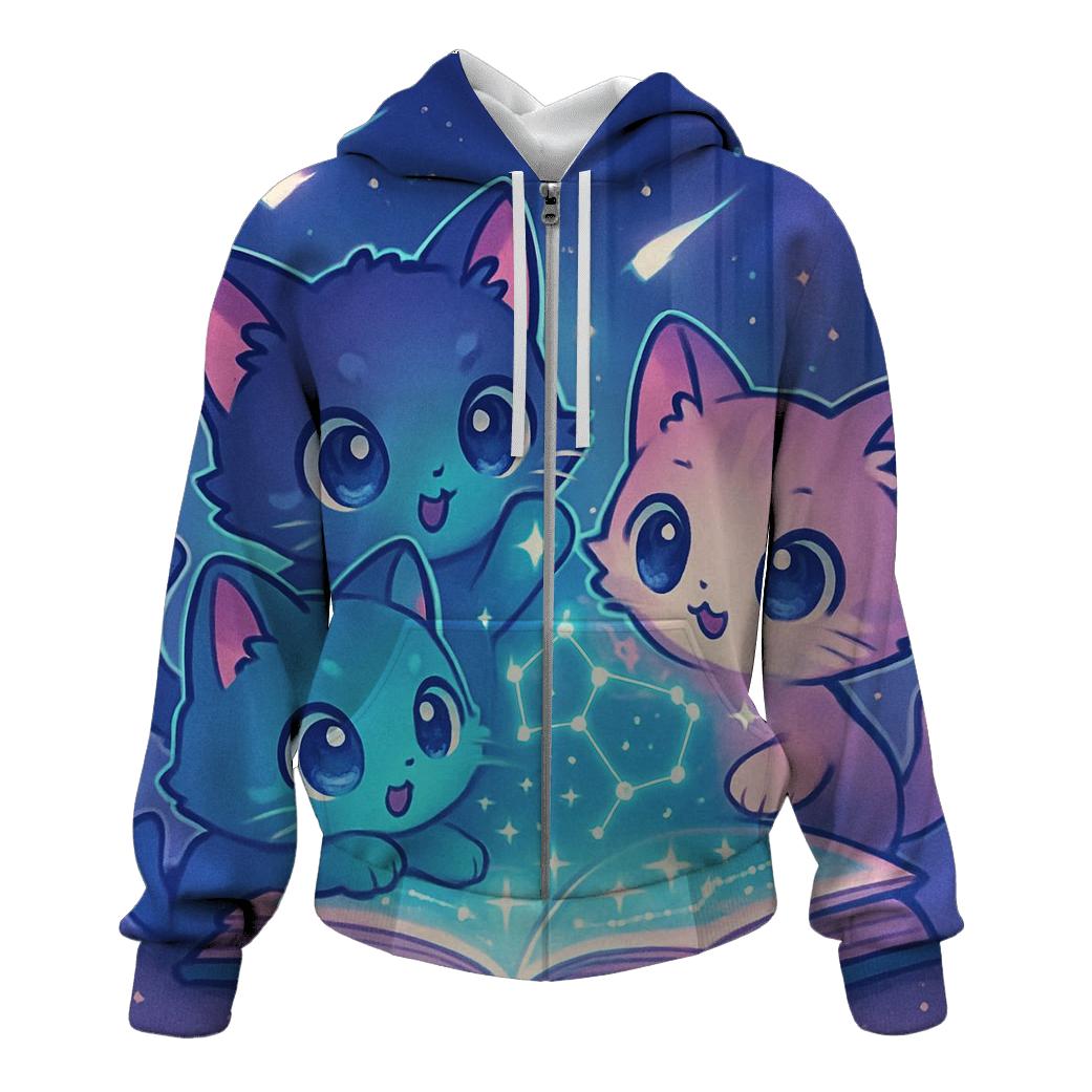 Starlit Library Of Whisker Maps pullover hoodies
