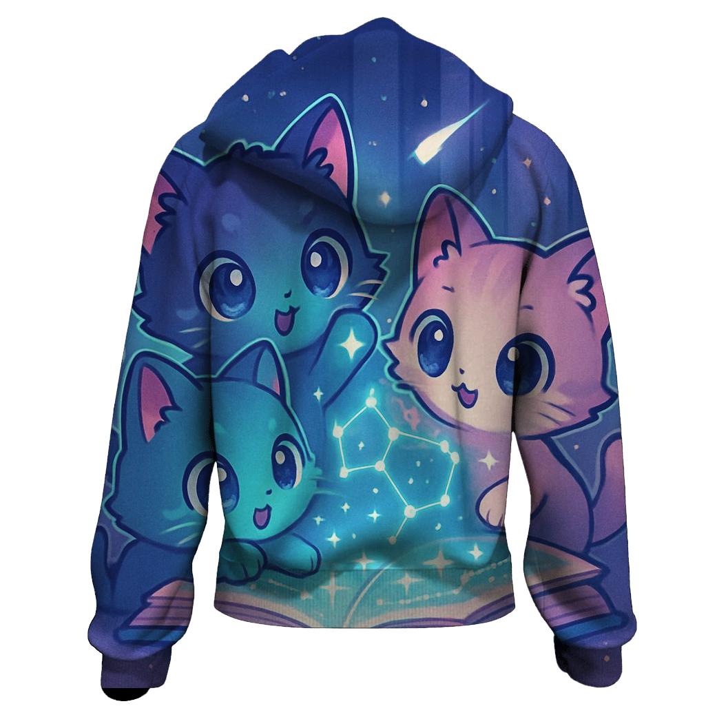 Starlit Library Of Whisker Maps pullover hoodies
