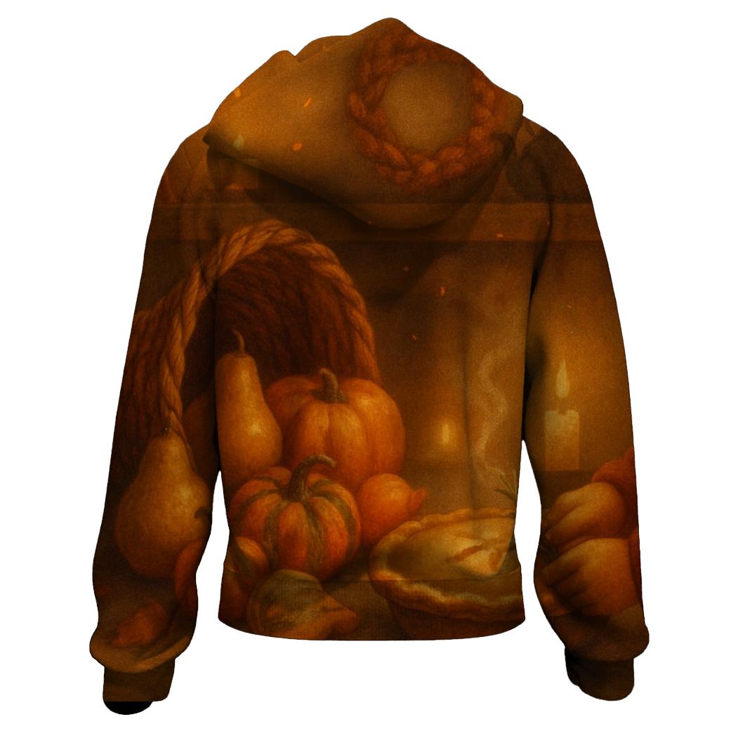 Candlelit Cornucopia Hearth lightweight hoodies