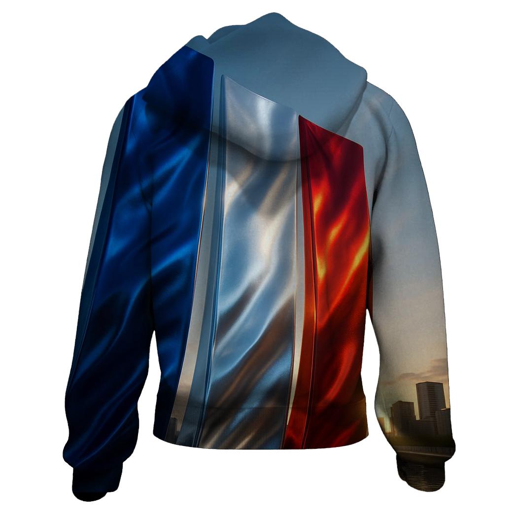 France Metallic Tricolor Skyline designer hoodies