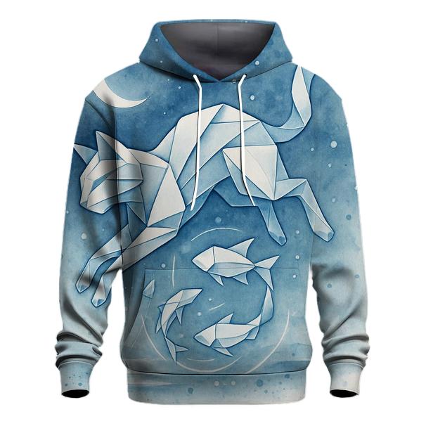 Moonlit Origami Tide Cat heavyweight hoodies