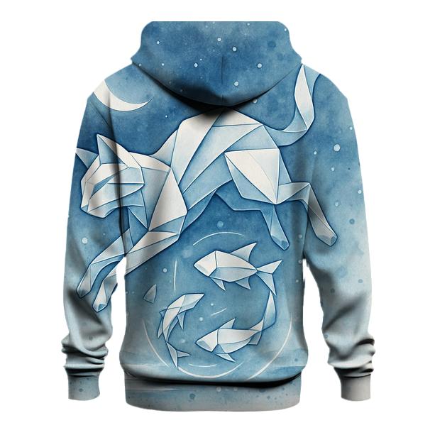 Moonlit Origami Tide Cat heavyweight hoodies