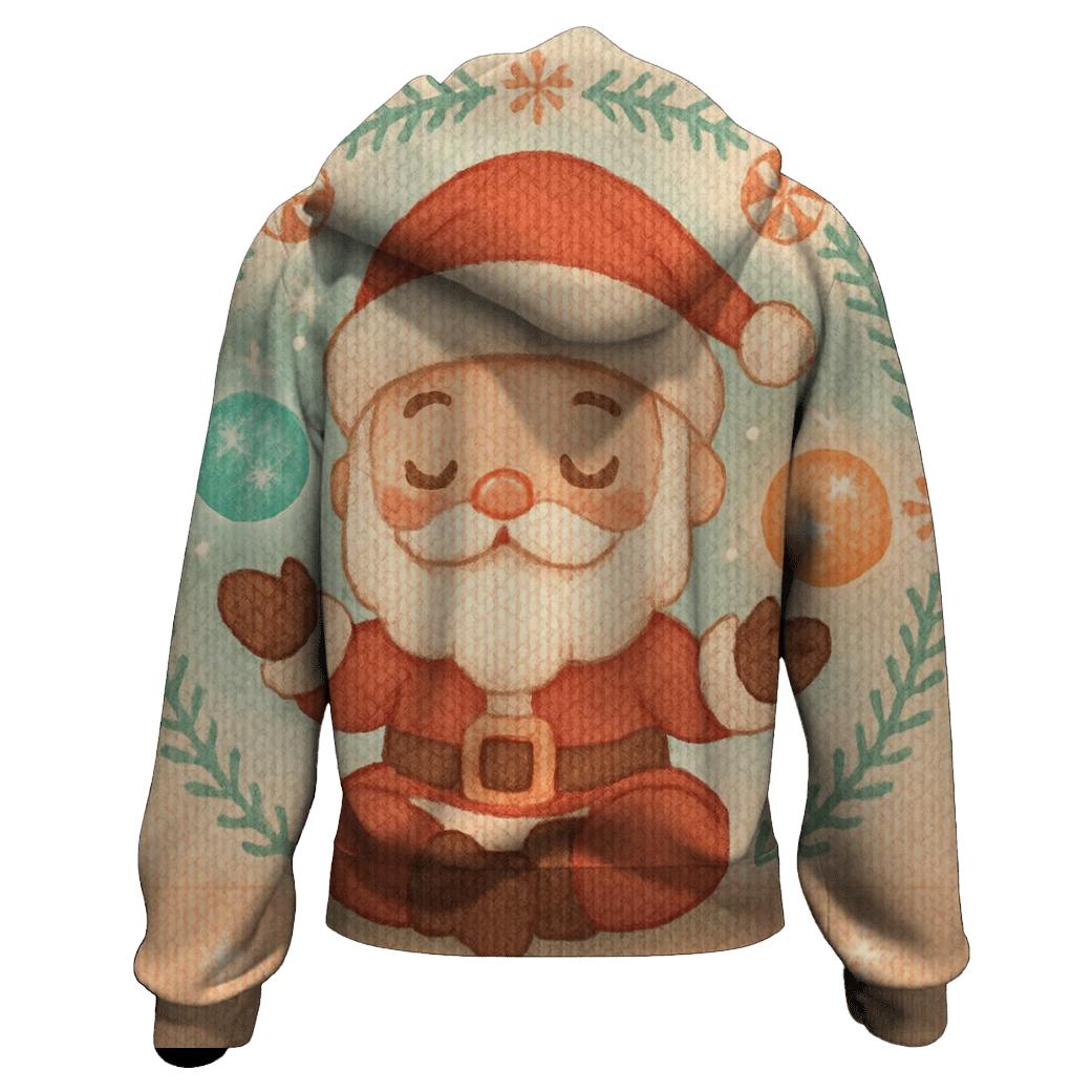 Knitted Candy Galaxy Santa zip-up hoodies