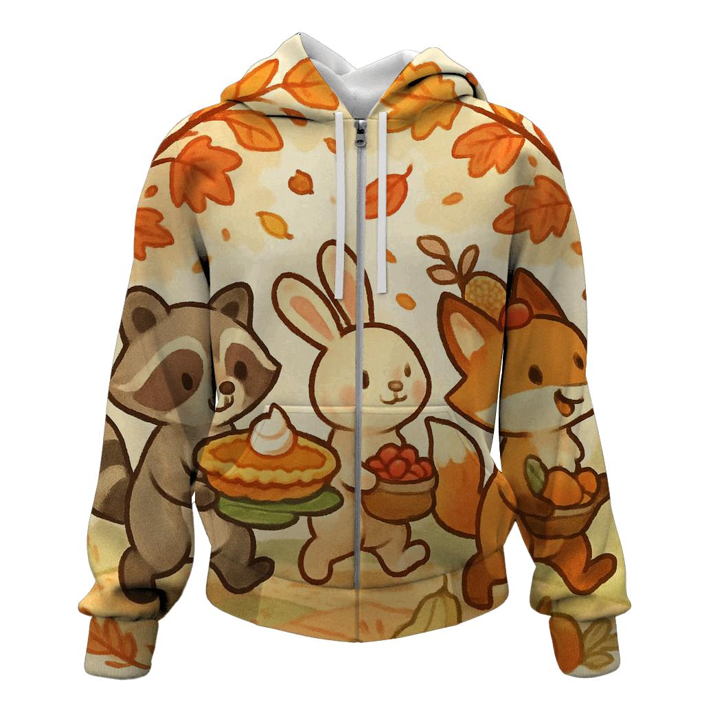 Woodland Friends Harvest Parade hoodie designs