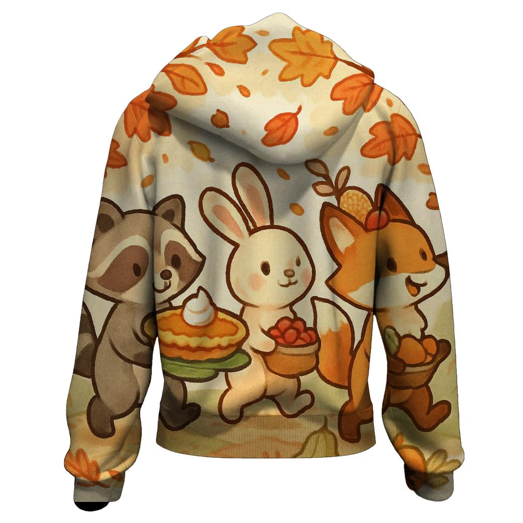 Woodland Friends Harvest Parade hoodie designs