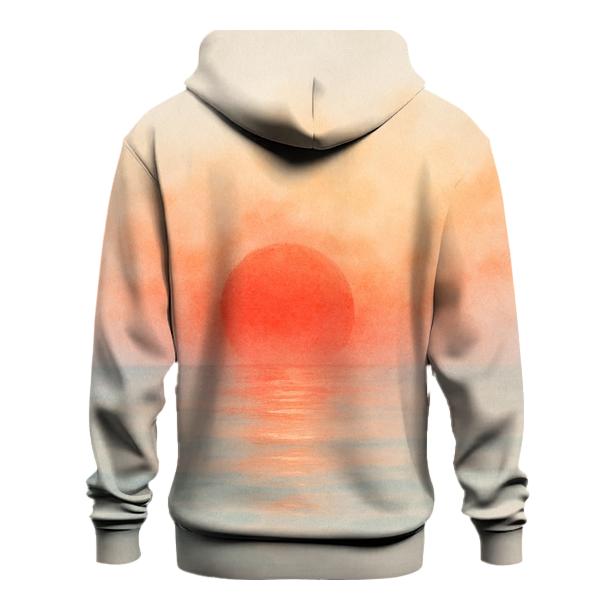Japan Sunrise Watercolor Horizon embroidered hoodies