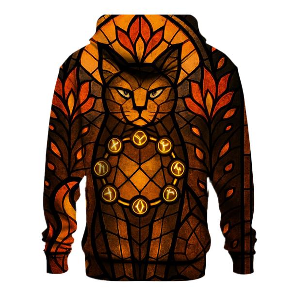 Stained Glass Ember Guardian Cat hoodies fashion