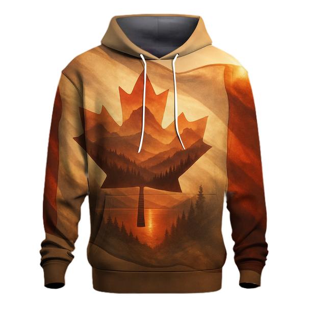 Canada Double Exposure Maple Wilderness graphic hoodies