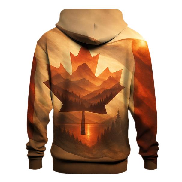 Canada Double Exposure Maple Wilderness graphic hoodies