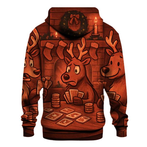 Reindeer Poker Night By The Fireplace lightweight hoodies