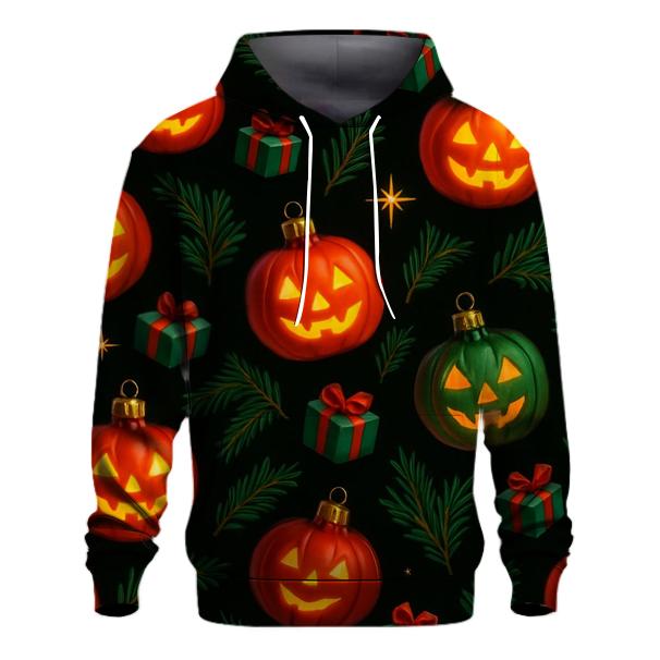 Midnight Ornament Pumpkin Scatter On Black Background pullover hoodies