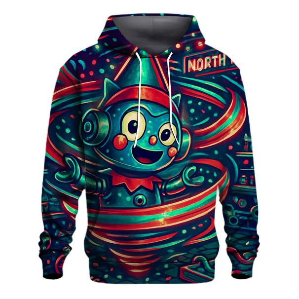 Robot Elf Workshop Gift Wrap Tornado hoodie trends