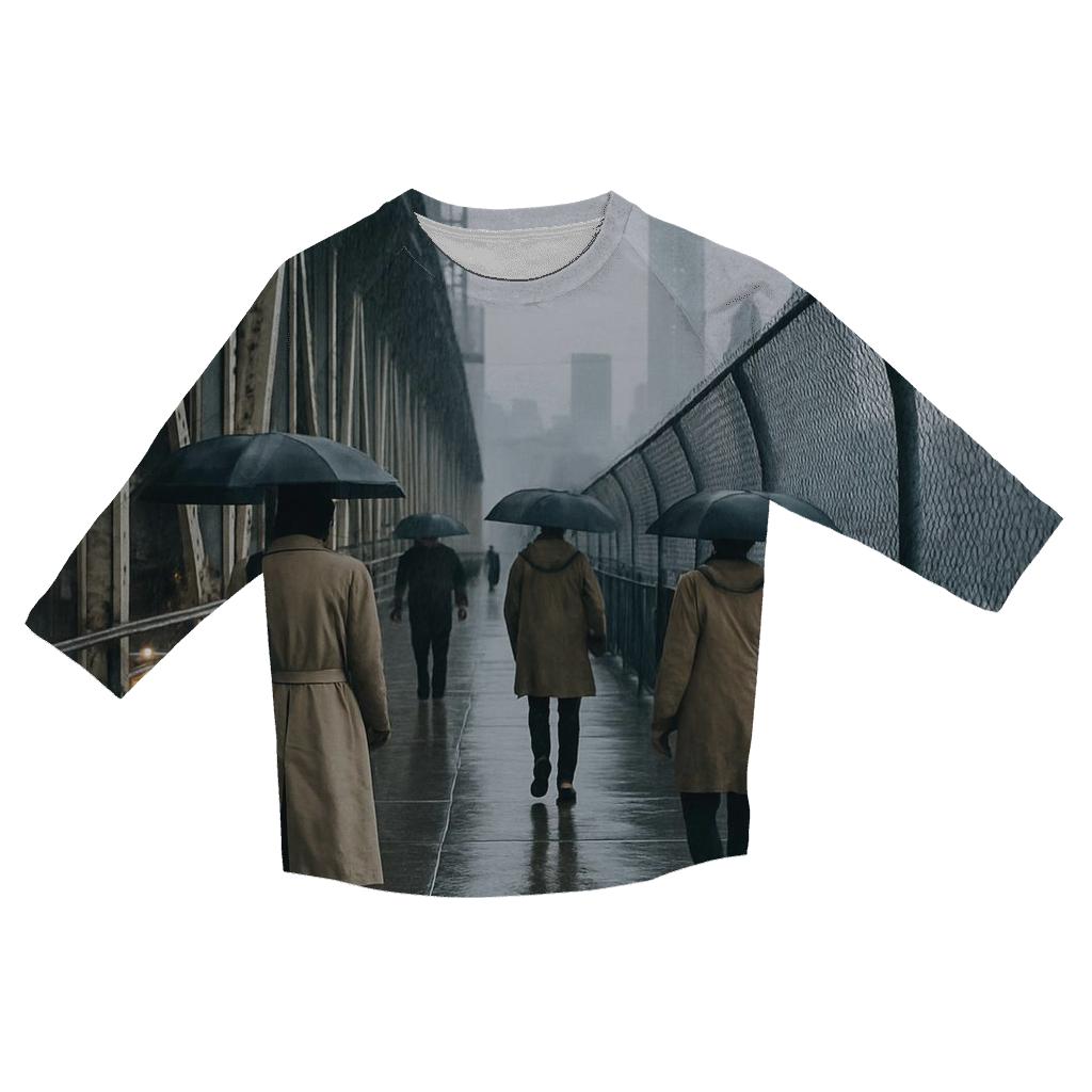 Rain Glossed Lower Manhattan From Manhattan Bridge Walkway stylish quarter sleeve tops