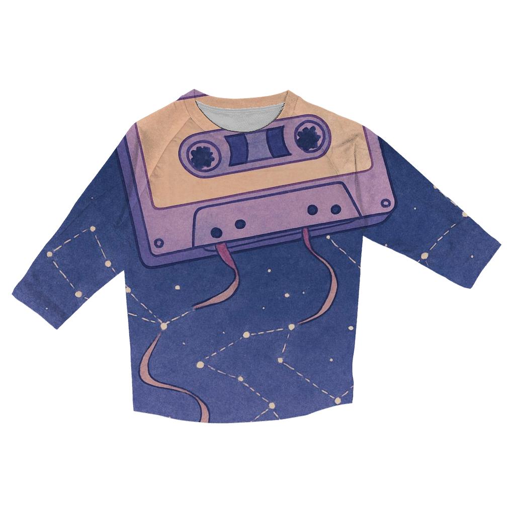 Cassette Constellation Map printed three quarter sleeve shirts