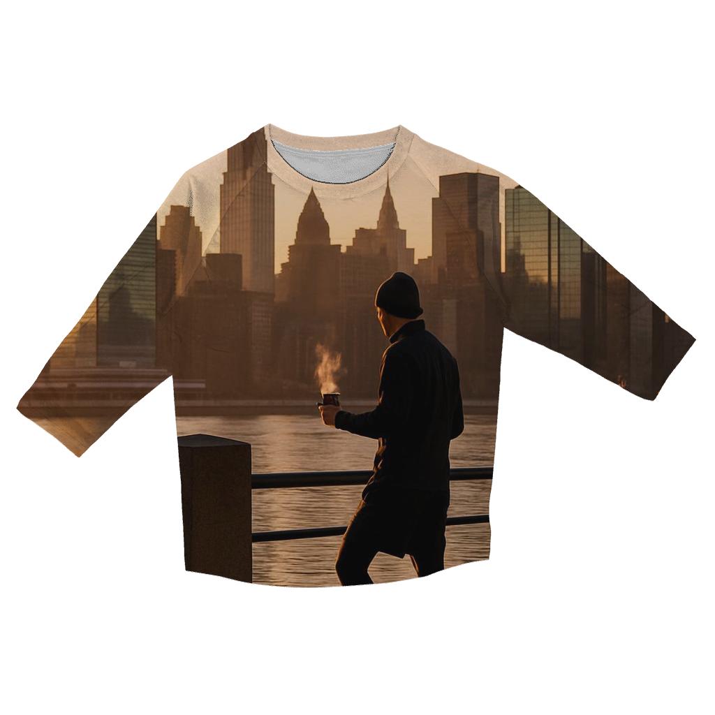 First Light Over Midtown From Roosevelt Island Promenade fashion 3/4 sleeve shirts