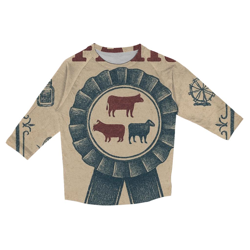 Aged County Fair Prize Ribbon Poster stylish quarter sleeve tops