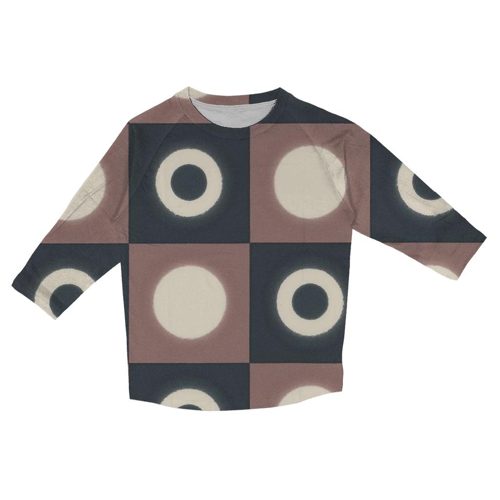 Itajime Lunar Eclipse Tile Grid designer 3/4 sleeve blouses