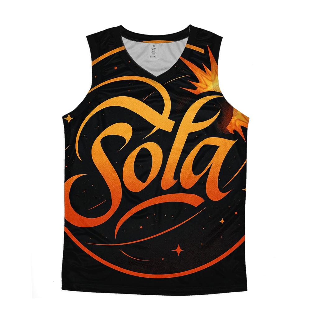 Solar Flare Calligraphy Emblem cotton sleeveless tops