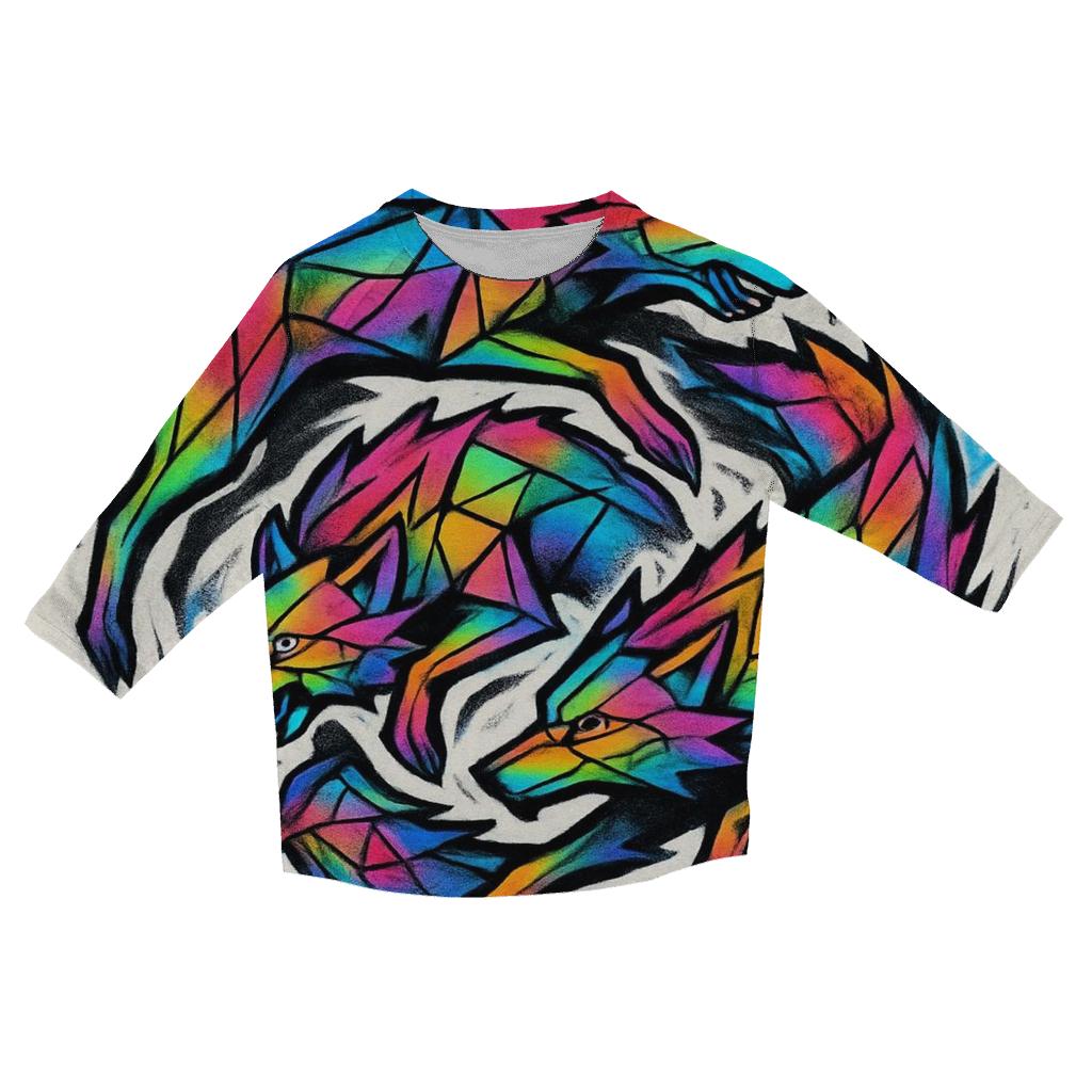 Prismatic Totem Pack Spiral designer 3/4 sleeve blouses