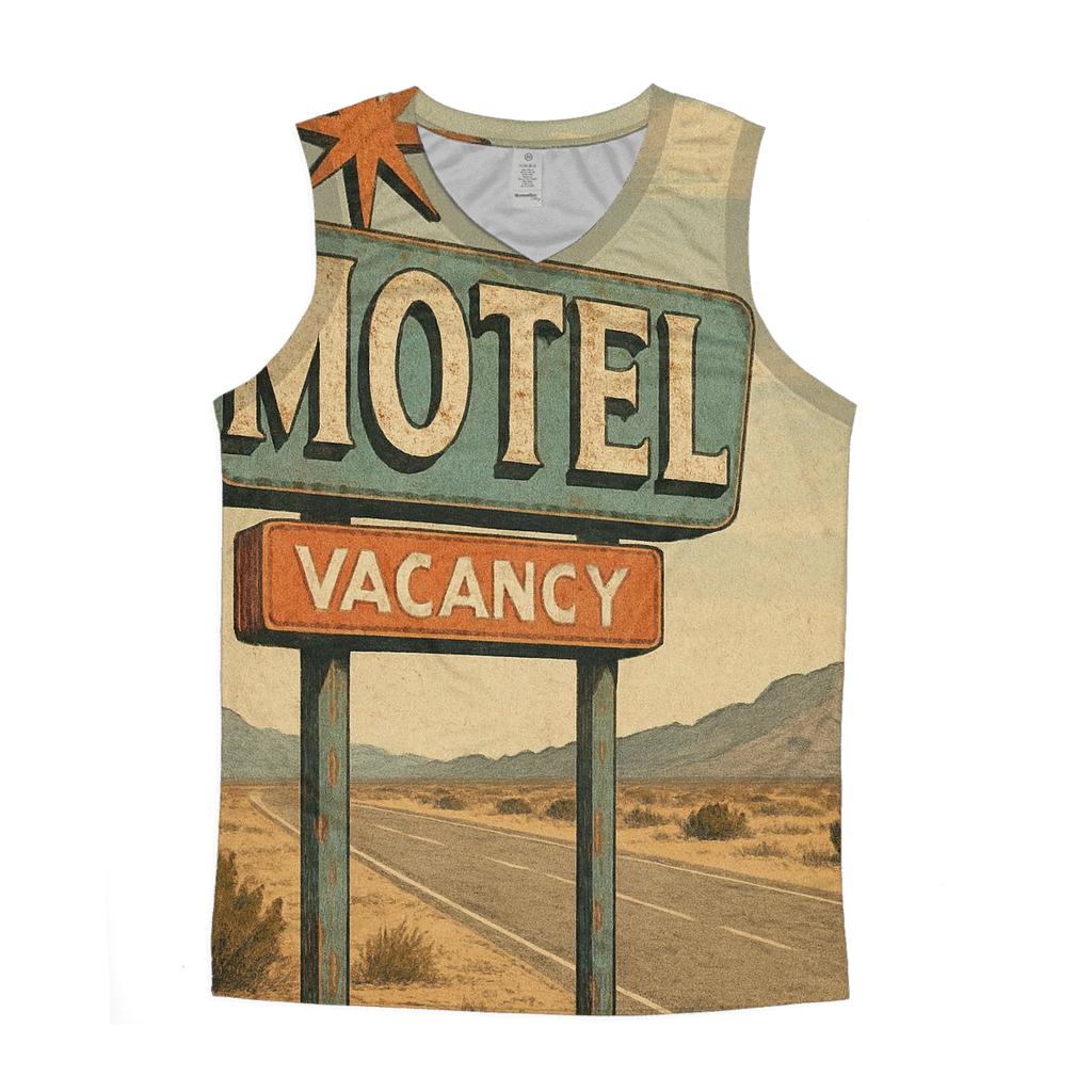 Faded Desert Motel Starburst Sign designer workout tanks
