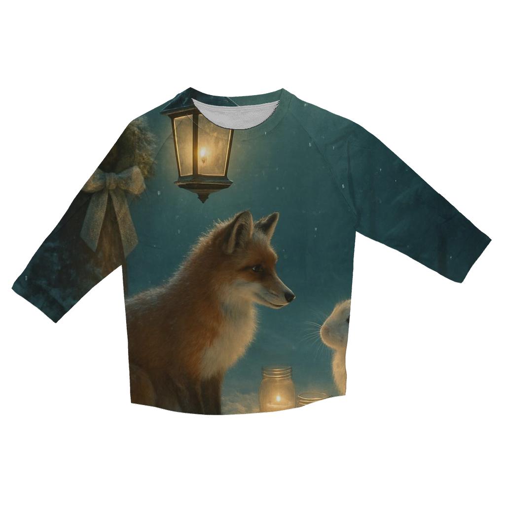 Forest Lantern Gathering On Christmas Eve fashion 3/4 sleeve shirts