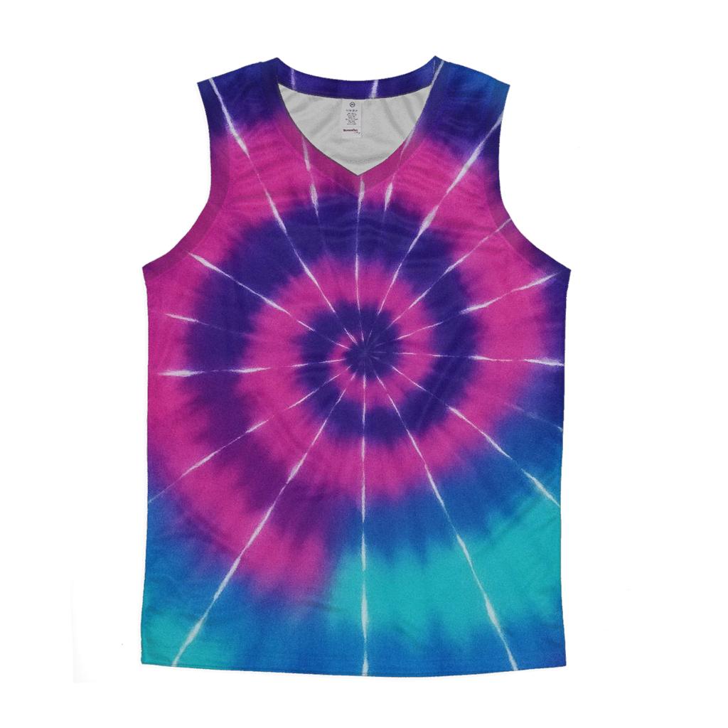 Nebula Spiral Overdye Whirlpool cotton sleeveless tops