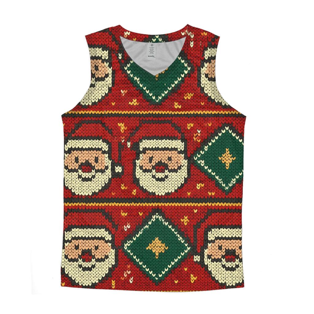Tacky Santa Sweater Medalion Bands Design trendy fitted tank tops
