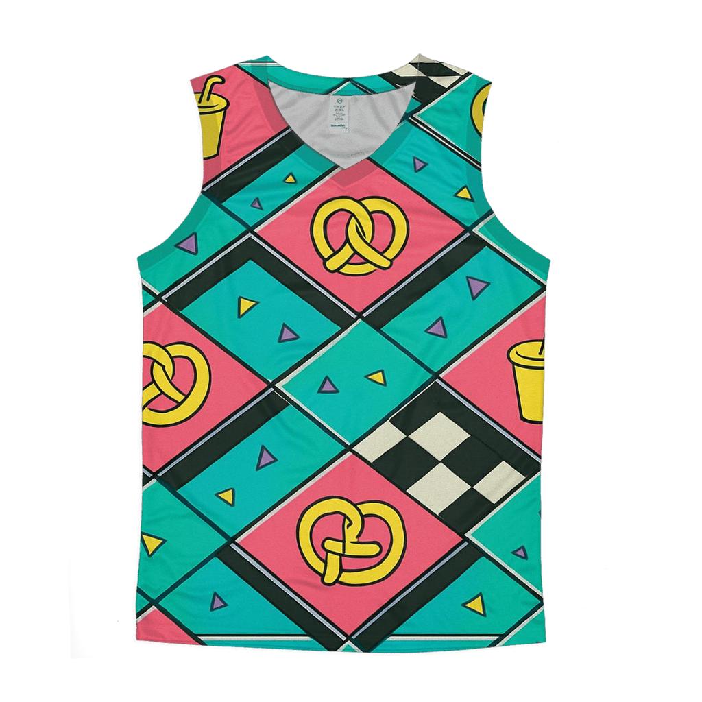 Mall Food Court Neon Tiles personalized athletic tanks