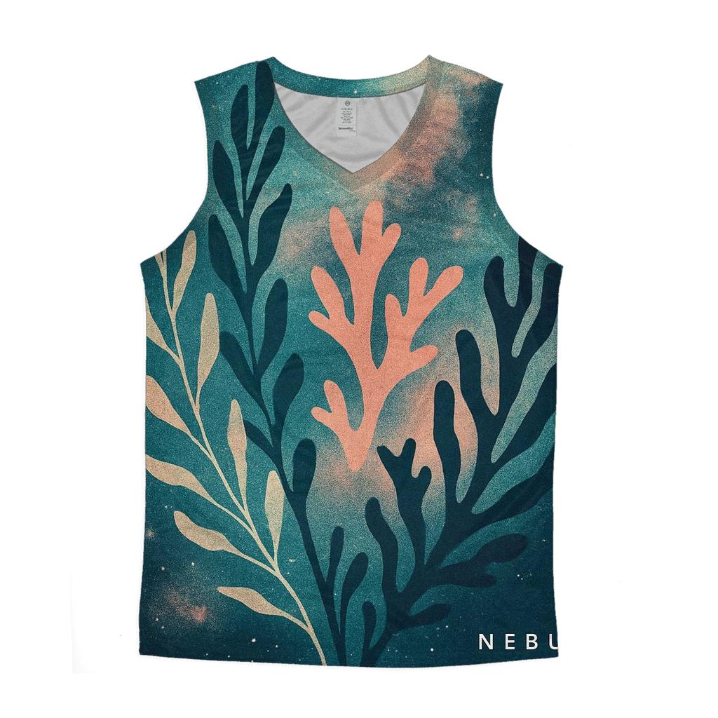Deep Sea Nebula Botanical Collage cotton sleeveless tops