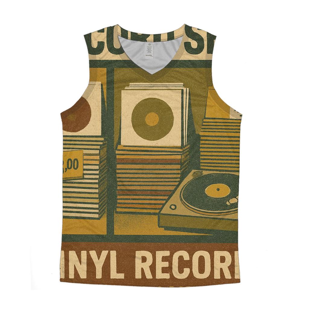 Vintage Vinyl Record Shop Window Collage designer workout tanks