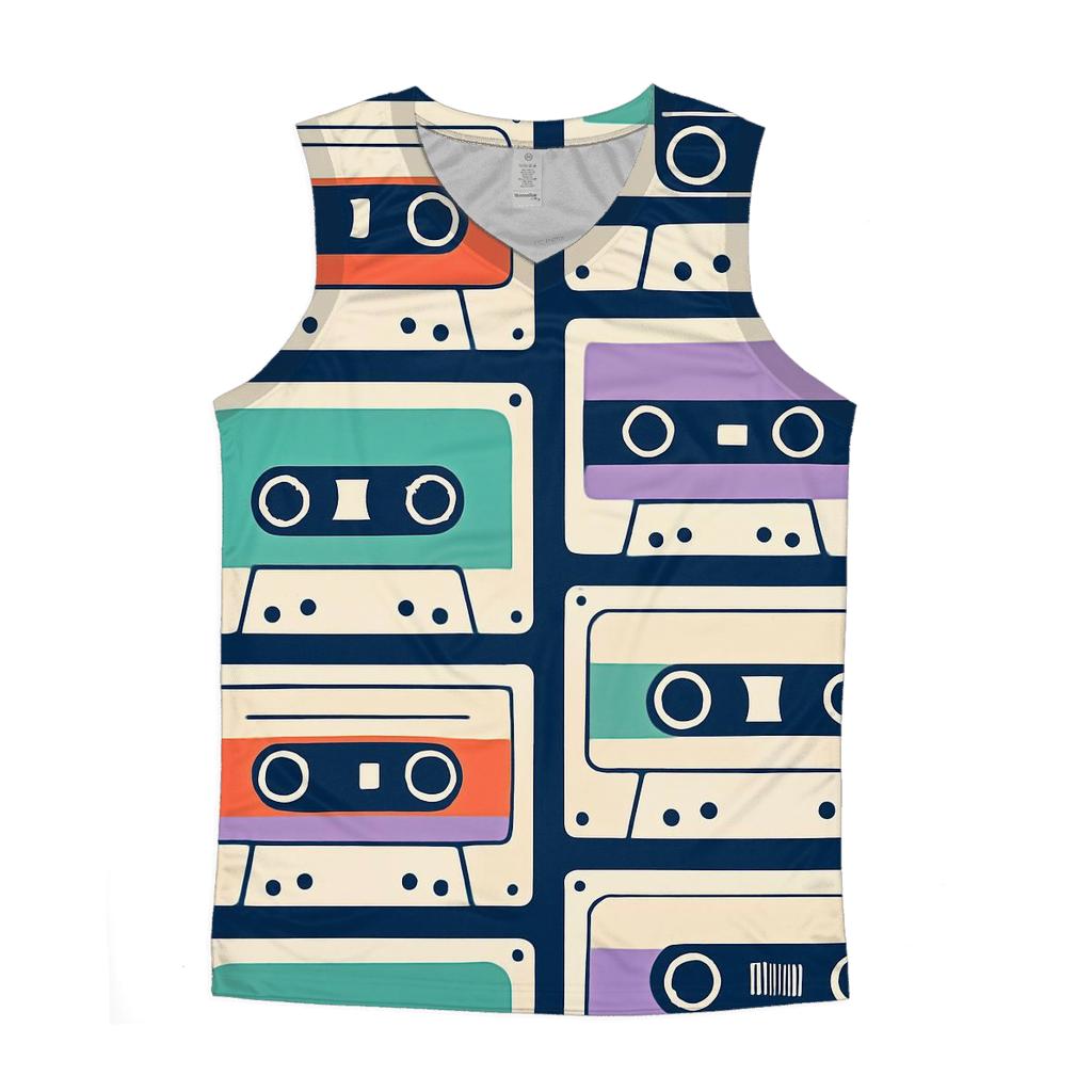 Cassette Label Color Block Parade stylish racerback tanks